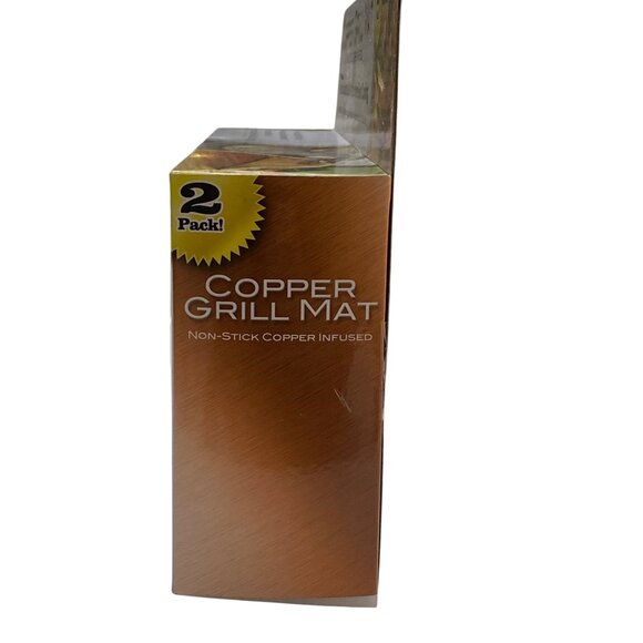 Copper Grill Mat 2 Pack Non-Stick Copper Infused Heat Conductive For Even Cookin - Picture 2 of 6